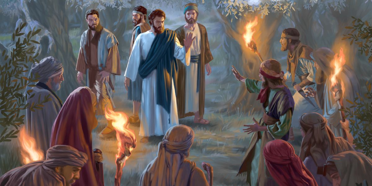 Judas verraai Jesus in die tuin van Getsemane