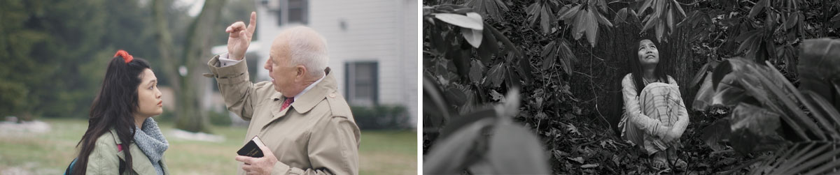 مشهدان من فيديو ‹كنت أبحث عن الإله الحقيقي›:‏ ١-‏ سوتان تجلس تحت شجرة في الغابة،‏ تنظر الى السماء وتصلي الى الإله الحقيقي.‏ ٢-‏ هارولد يُعلِّم سوتان أن اللّٰه اسمه يهوه