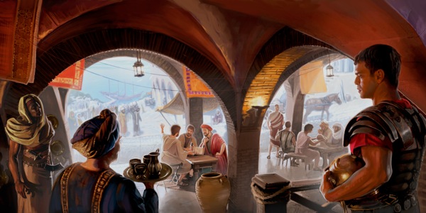 مسيحي في القرن الاول يكرز في احد المرافئ