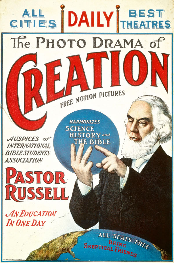 Poster advertising the “Photo-Drama of Creation”