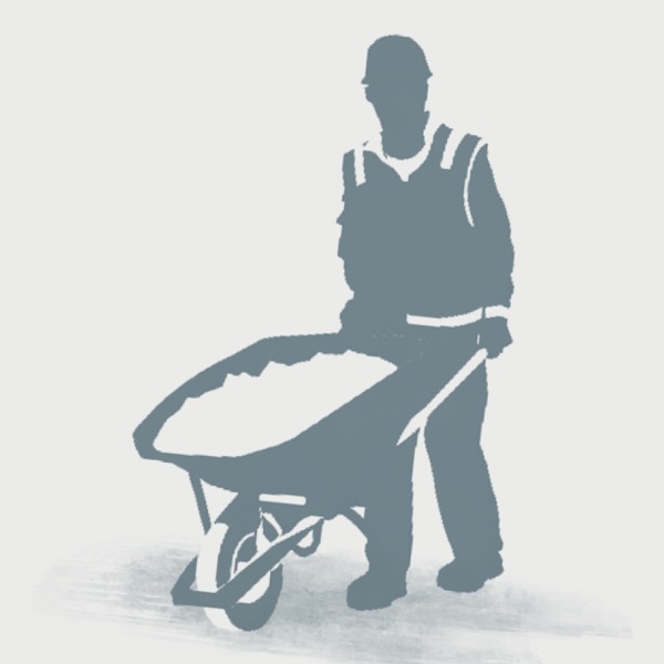 Kingdom Hall construction servant nagtulod ug wheelbarrow