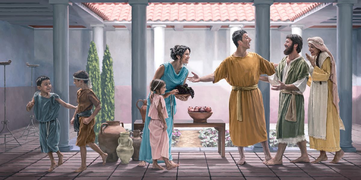 Sa kapanahonan sa Bibliya, usa ka pamilya nangimbitar sa laing pamilya diha sa ilang balay