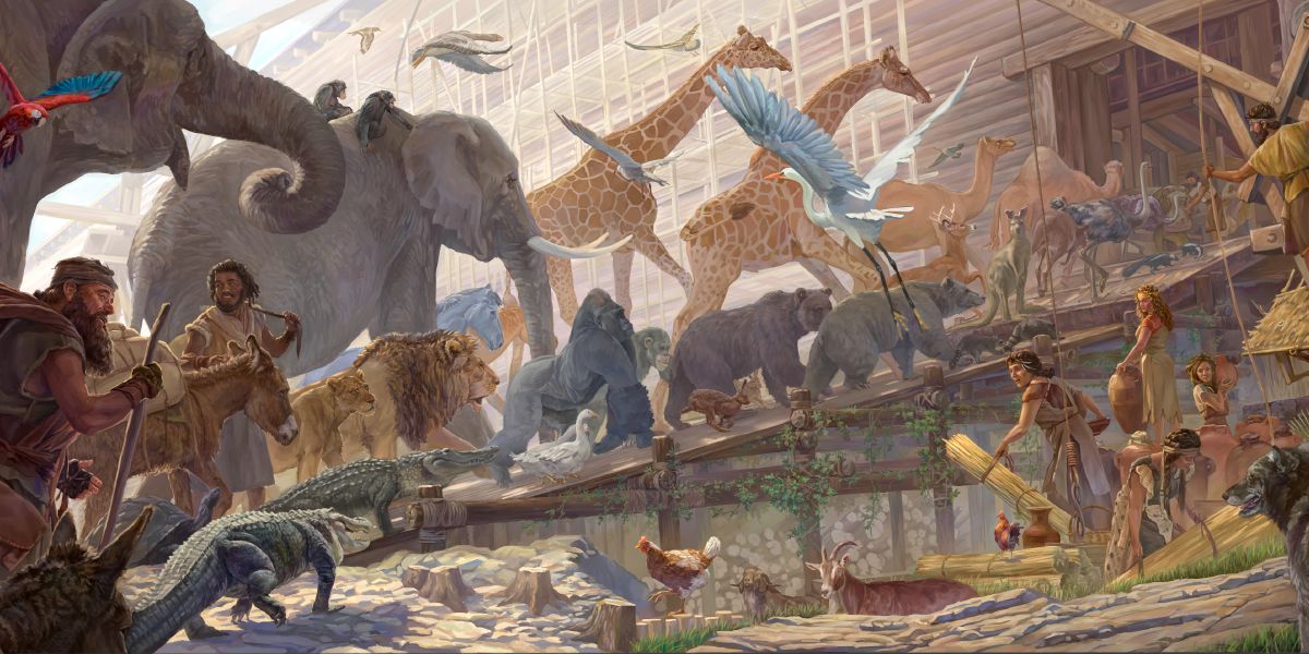 Noa fører dyrene ind i arken