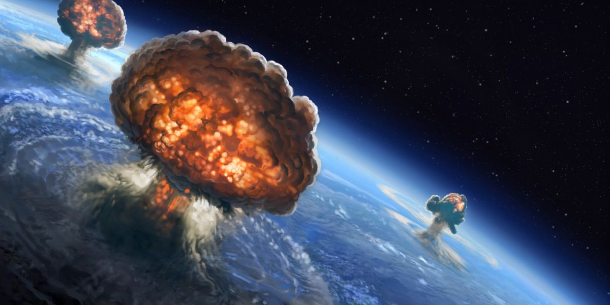Atomskyer på Jorden set fra det ydre rum. 