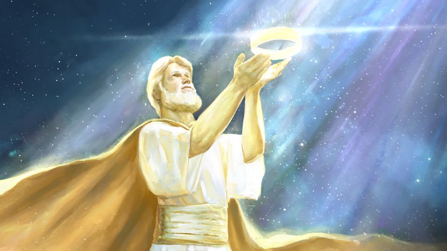 Jesus giver sin krone tilbage til Jehova.