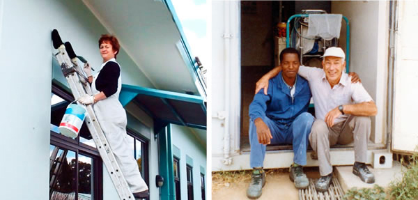 David og Gwen Cartwright arbejder på et byggeprojekt i Zimbabwe