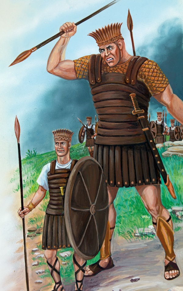 Goliath und Soldaten der Philister