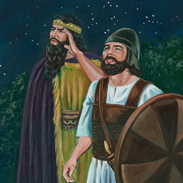 König Saul hört Davids Stimme