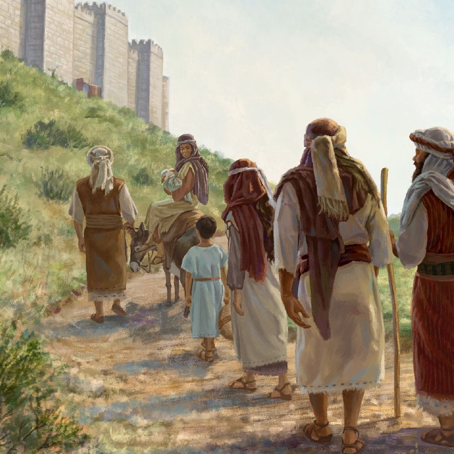 Ισραηλίτες κατευθύνονται προς την Ιερουσαλήμ για να παρευρεθούν σε κάποια γιορτή.