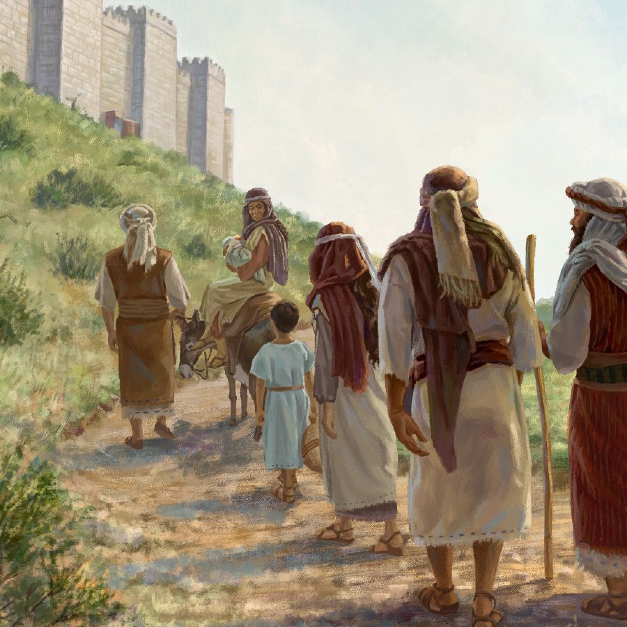 Ισραηλίτες κατευθύνονται προς την Ιερουσαλήμ για να παρευρεθούν σε κάποια γιορτή.