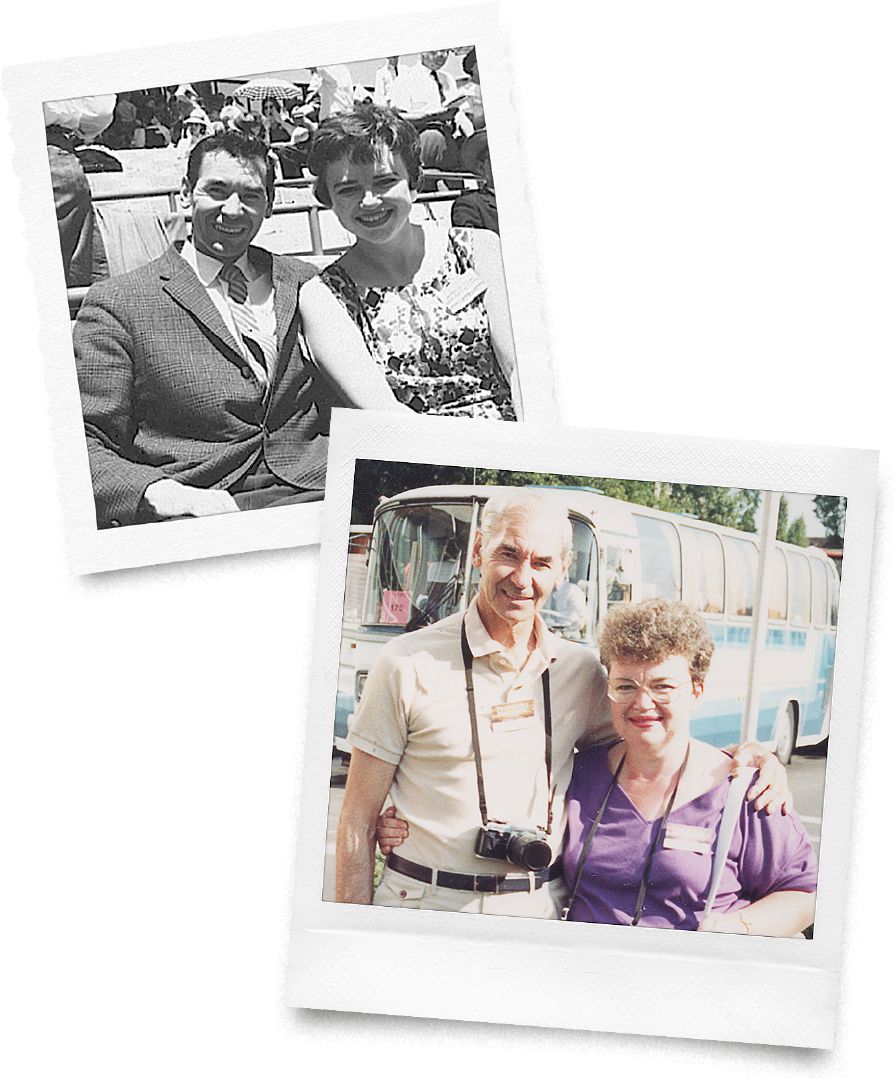 Ο Γουόλτερ και η Γιούνις Μάρκιν το 1960 και το 1989