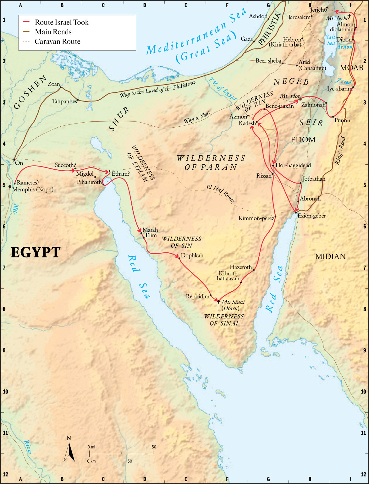 Map Of Israelites Leaving Egypt