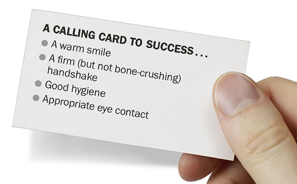 A business card
