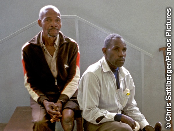 A man maimed by a land mine in Zimbabwe