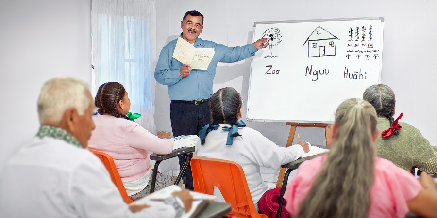 One of Jehovah’s Witnesses conducts a literacy class