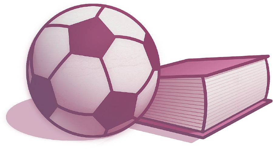 A soccer ball and a book