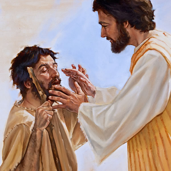 Jesus heals the blind man