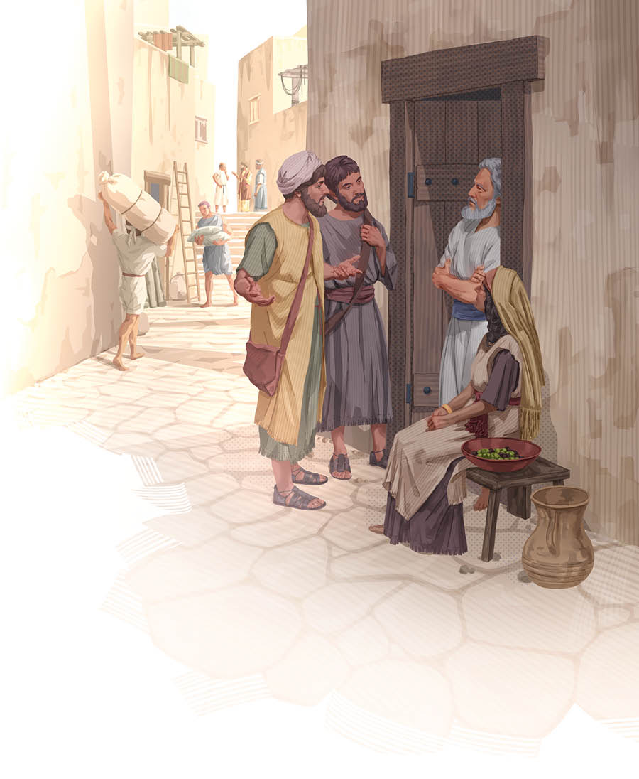 First-century Christians preaching to people at their homes.