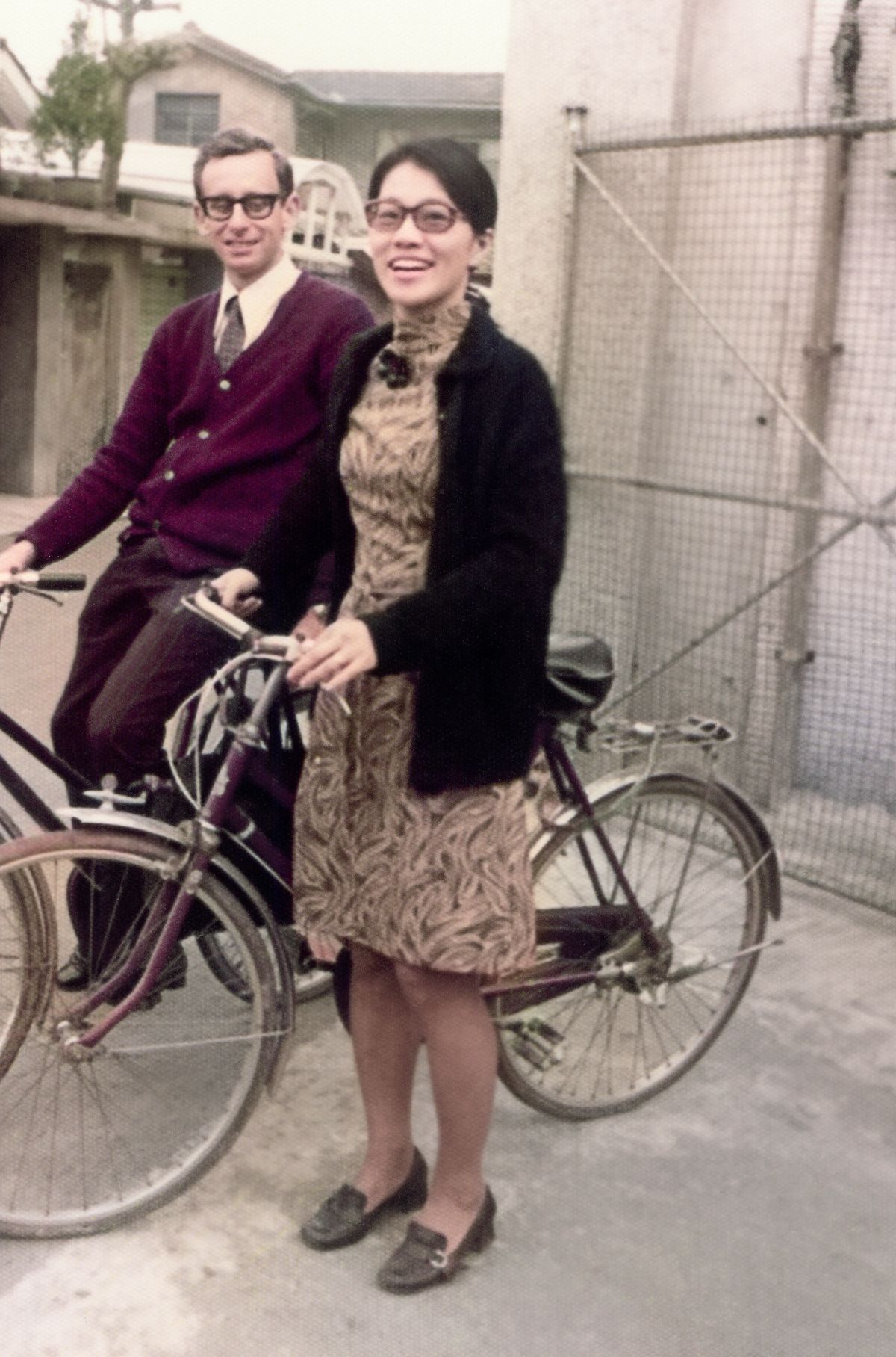 Terry and Wen-hwa with their bicycles.