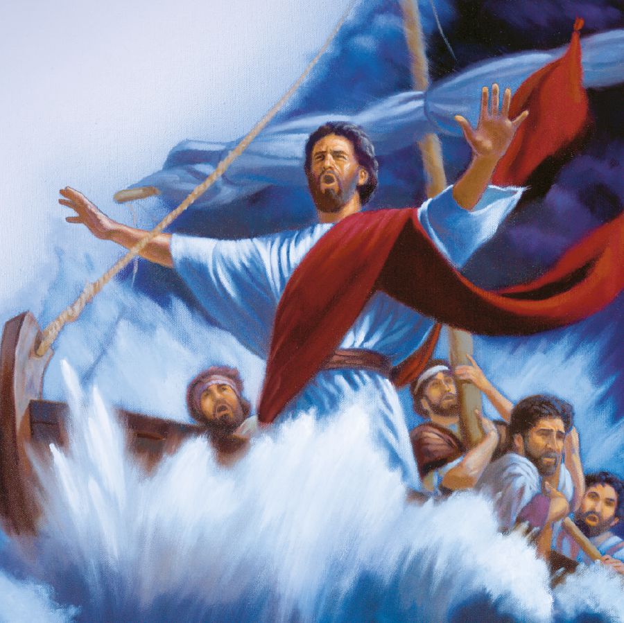 Jesus tells the wind and the waves to be calm