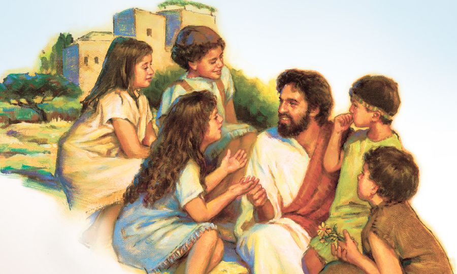 Jesus surrounded by children