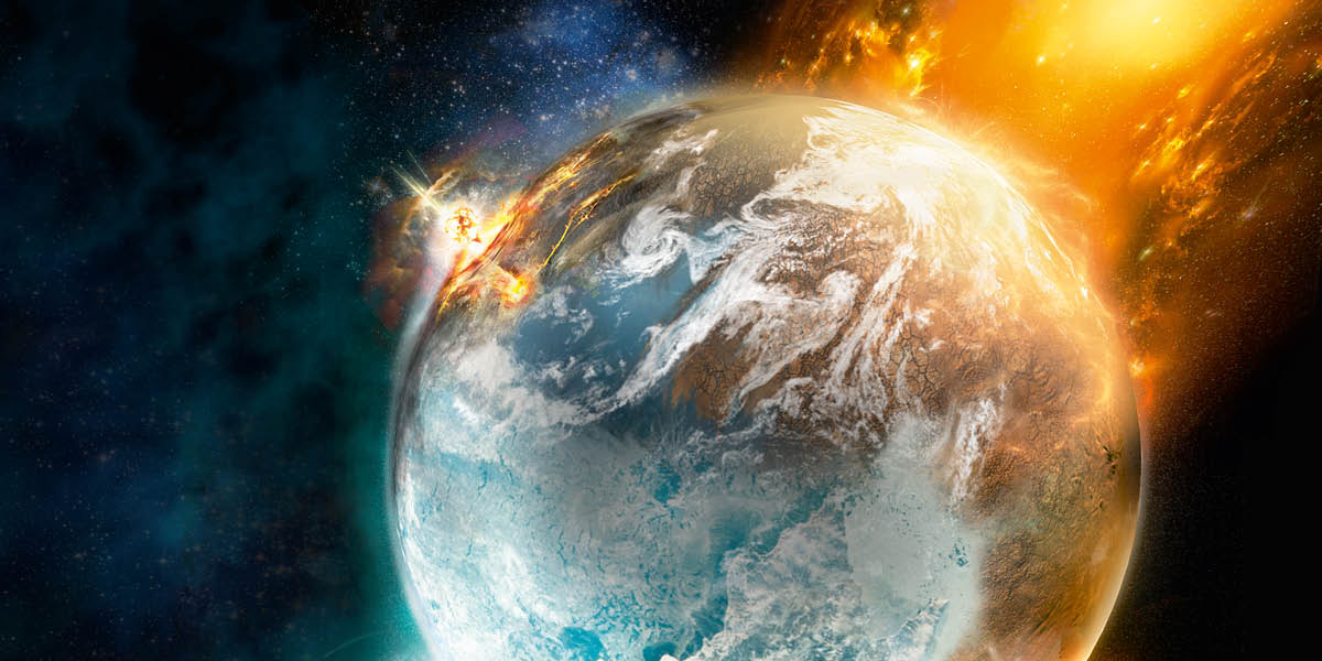 Planet Earth burning.