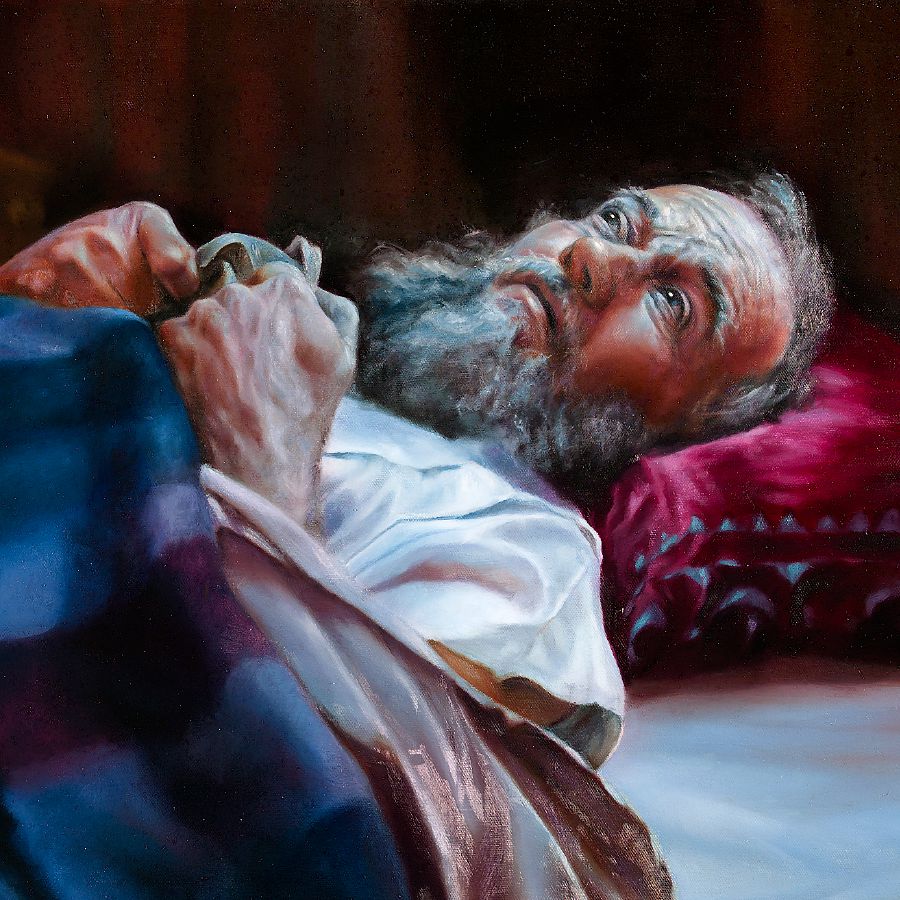 David on his sickbed