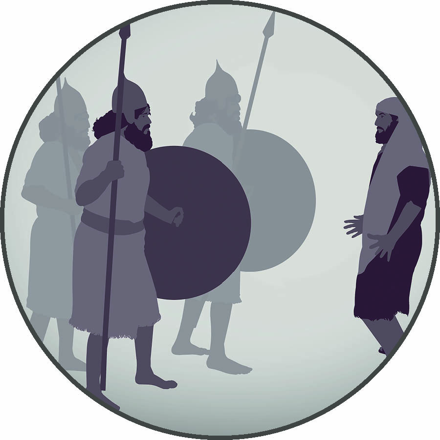 Soldiers invade after the watchman fails to sound the warning