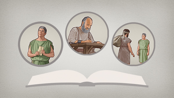 A daughter happily brings her father a picture she drew for him