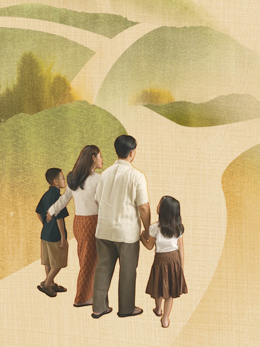 Sanath, Vasana, and their children consider various pathways