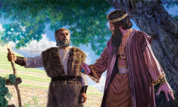 Elijah confronts King Ahab in Naboth’s vineyard