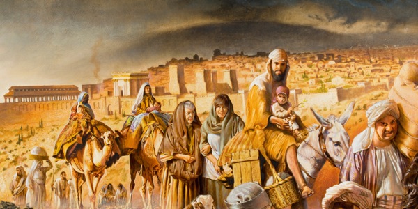 First-century Christians leaving Jerusalem