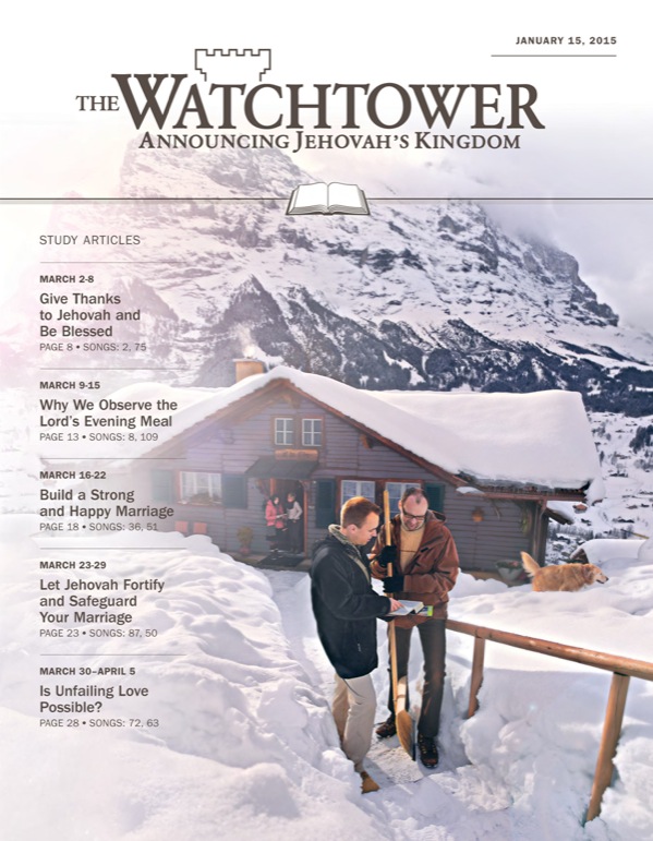 Cover of the Watchtower Study Edition, January 15, 2015
