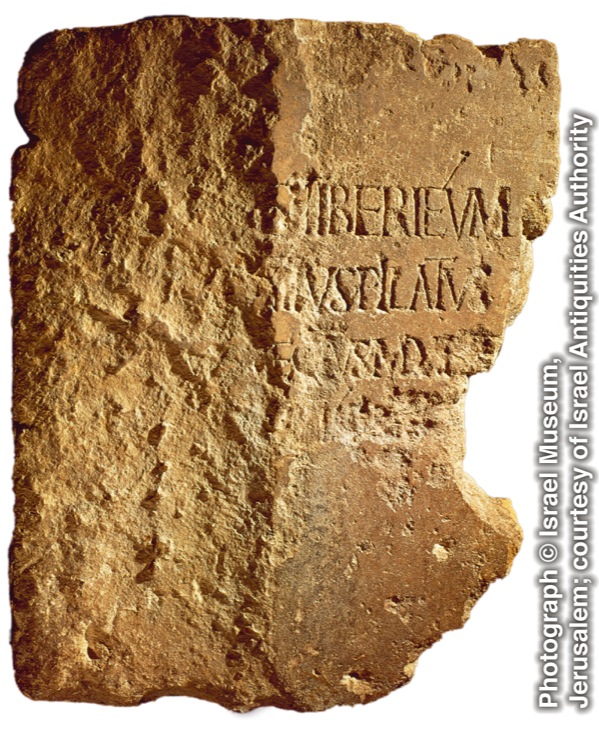 A stone slab inscribed with Pontius Pilate’s name in Latin