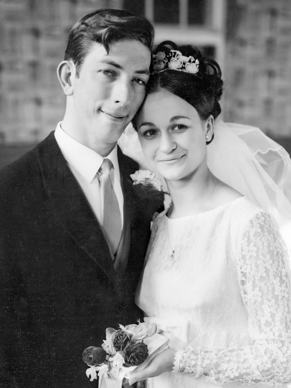 David and Gwen Cartwright on their wedding day
