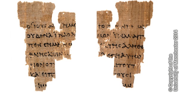 The Rylands fragment, front and back