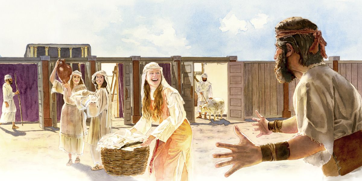 Jephthah visits his daughter, who is hard at work at the tabernacle