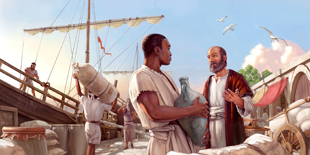 The apostle Paul preaches to a man