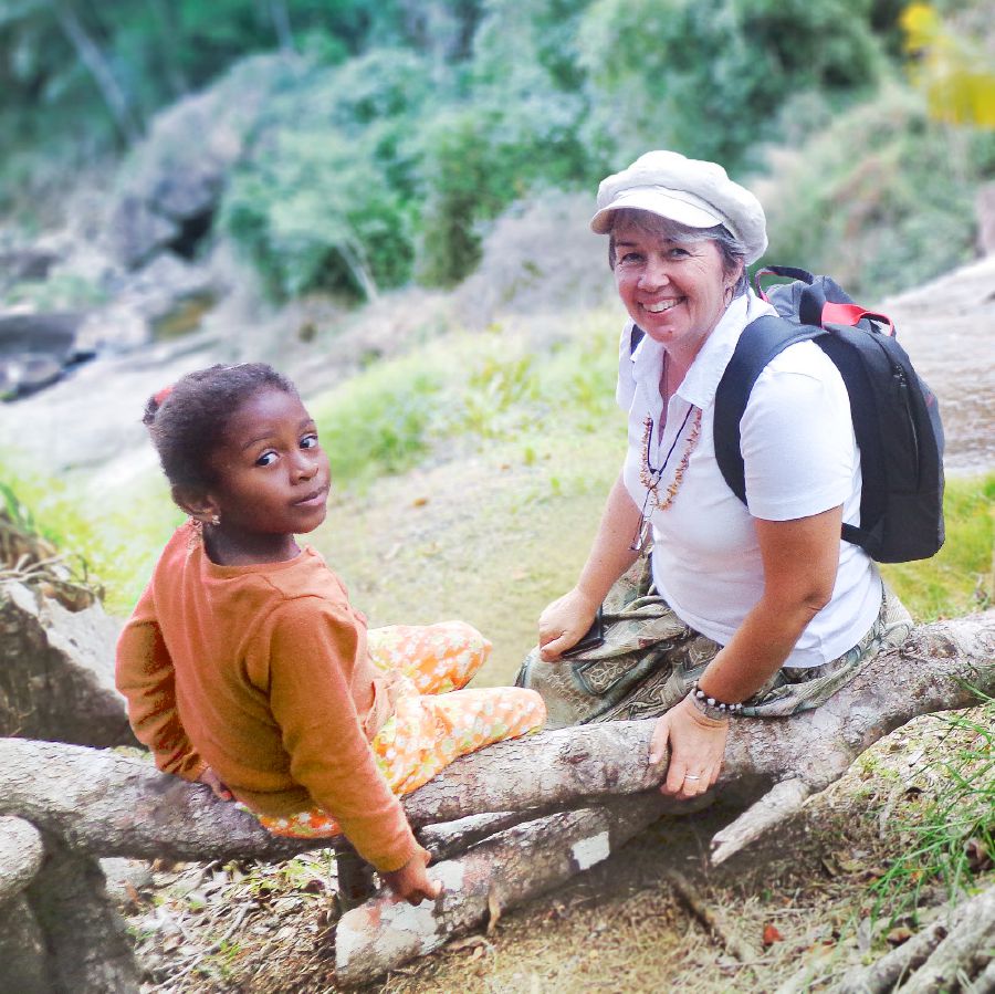 Ute and a little girl in Madagascar