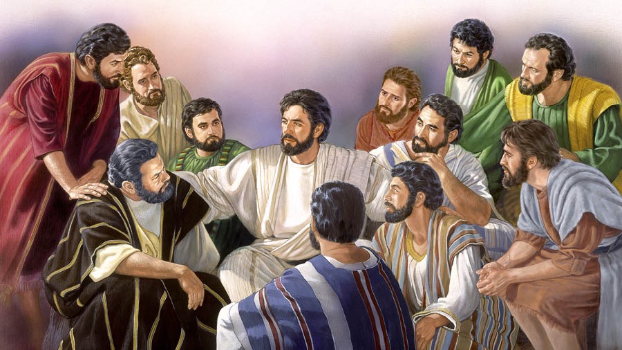 Jesus with his 11 faithful apostles