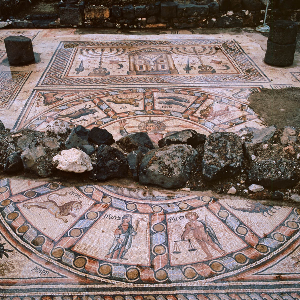 Ancient synagogue floor in Tiberias, Israel