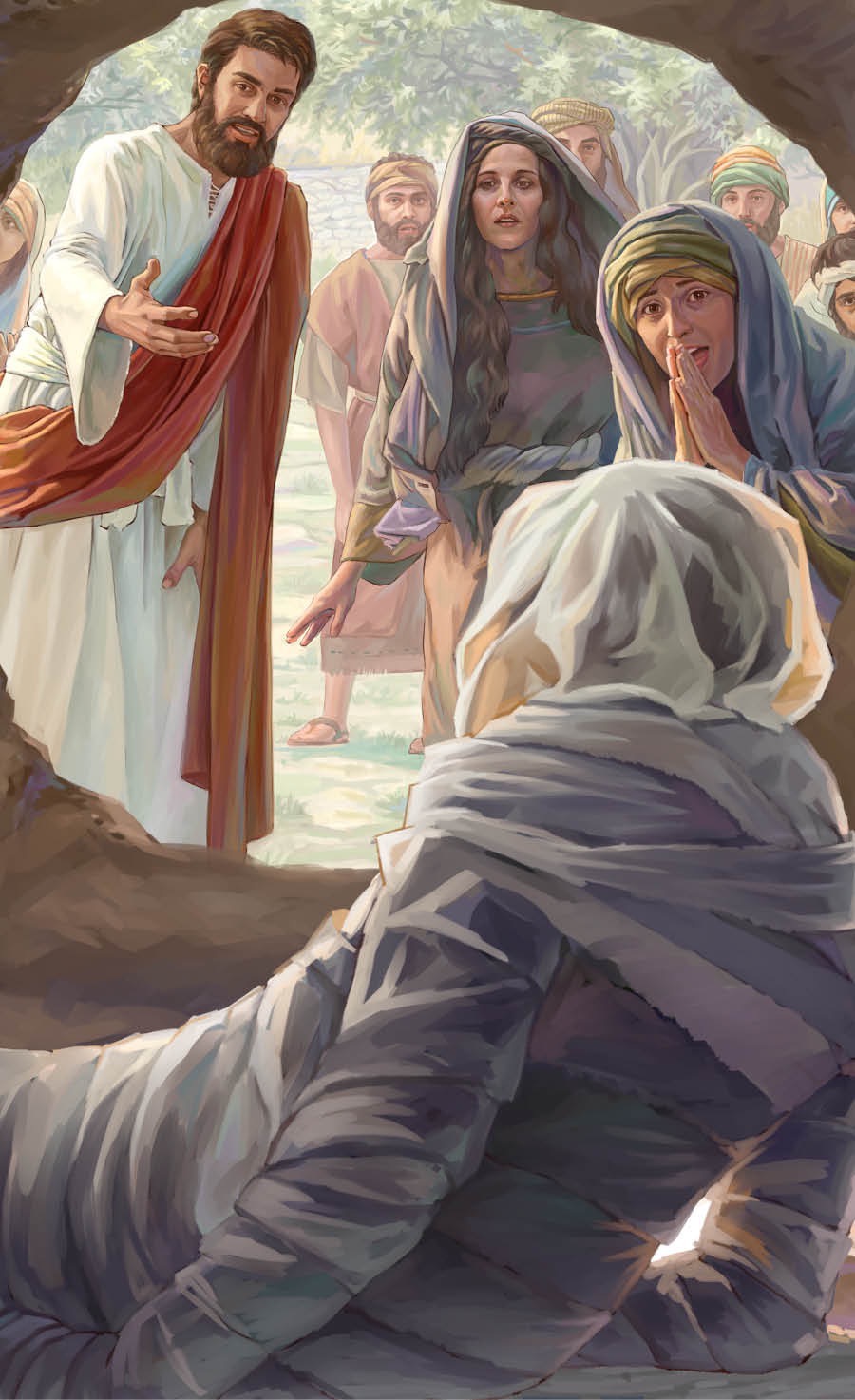 Jesus resurrects Lazarus
