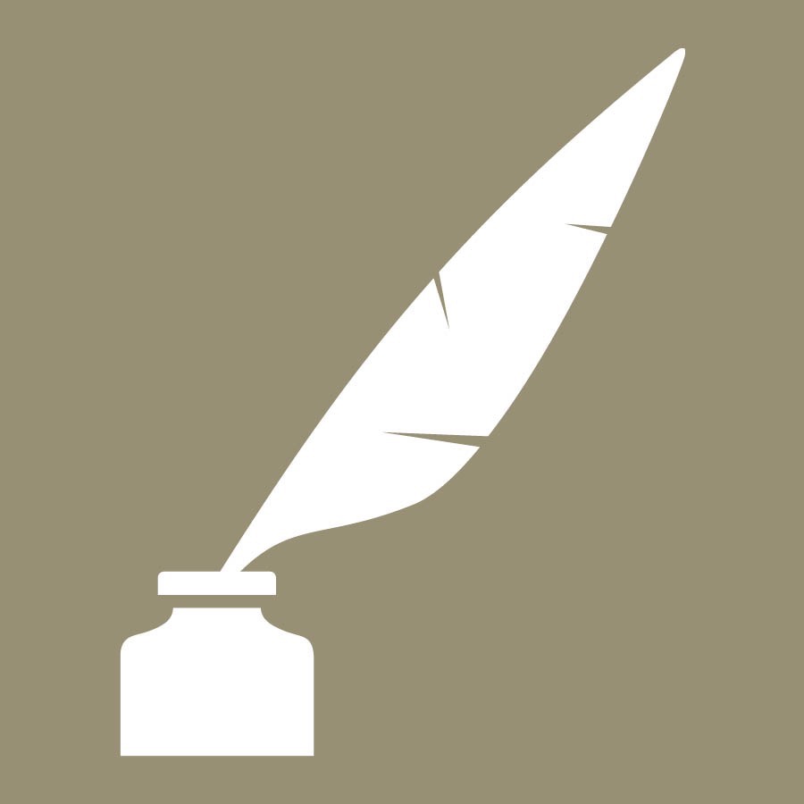 A quill and an ink well