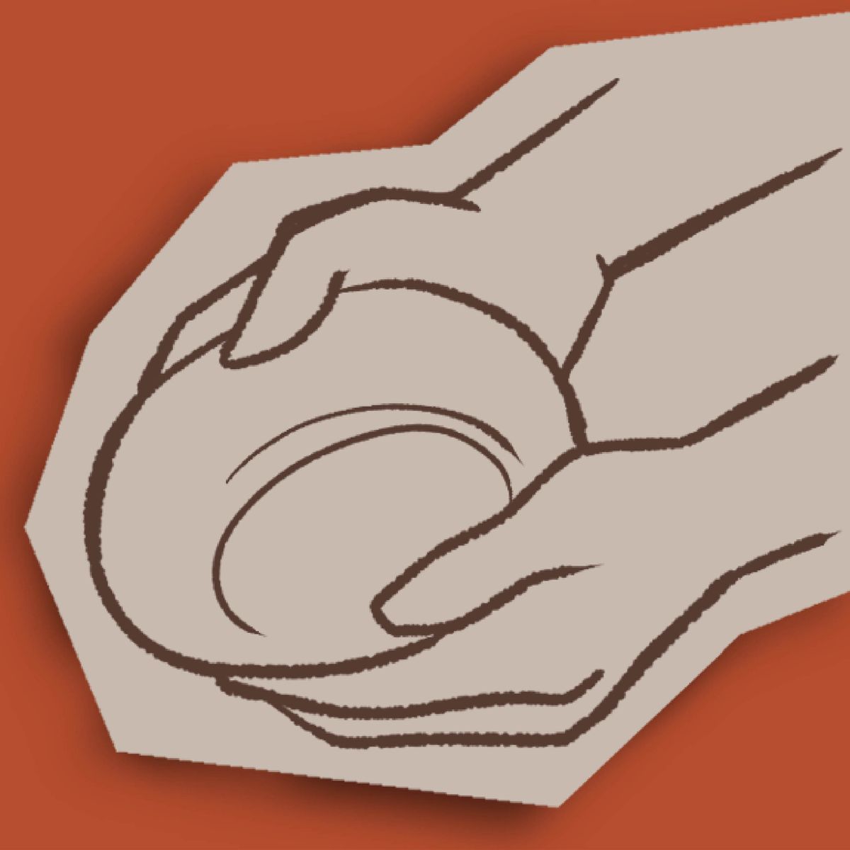 An icon of two hands holding an empty bowl.