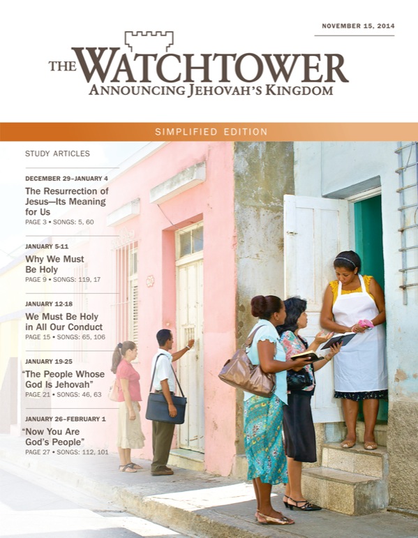 Cover of the Watchtower Simplified Edition, November 15, 2014