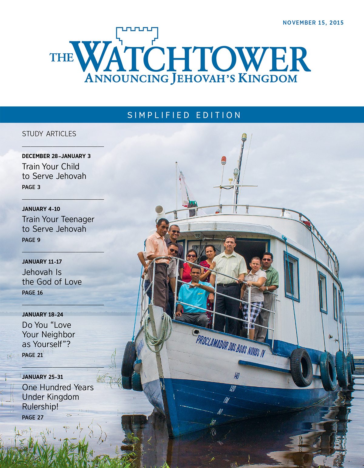 Cover of the Watchtower Simplified, November 15, 2015