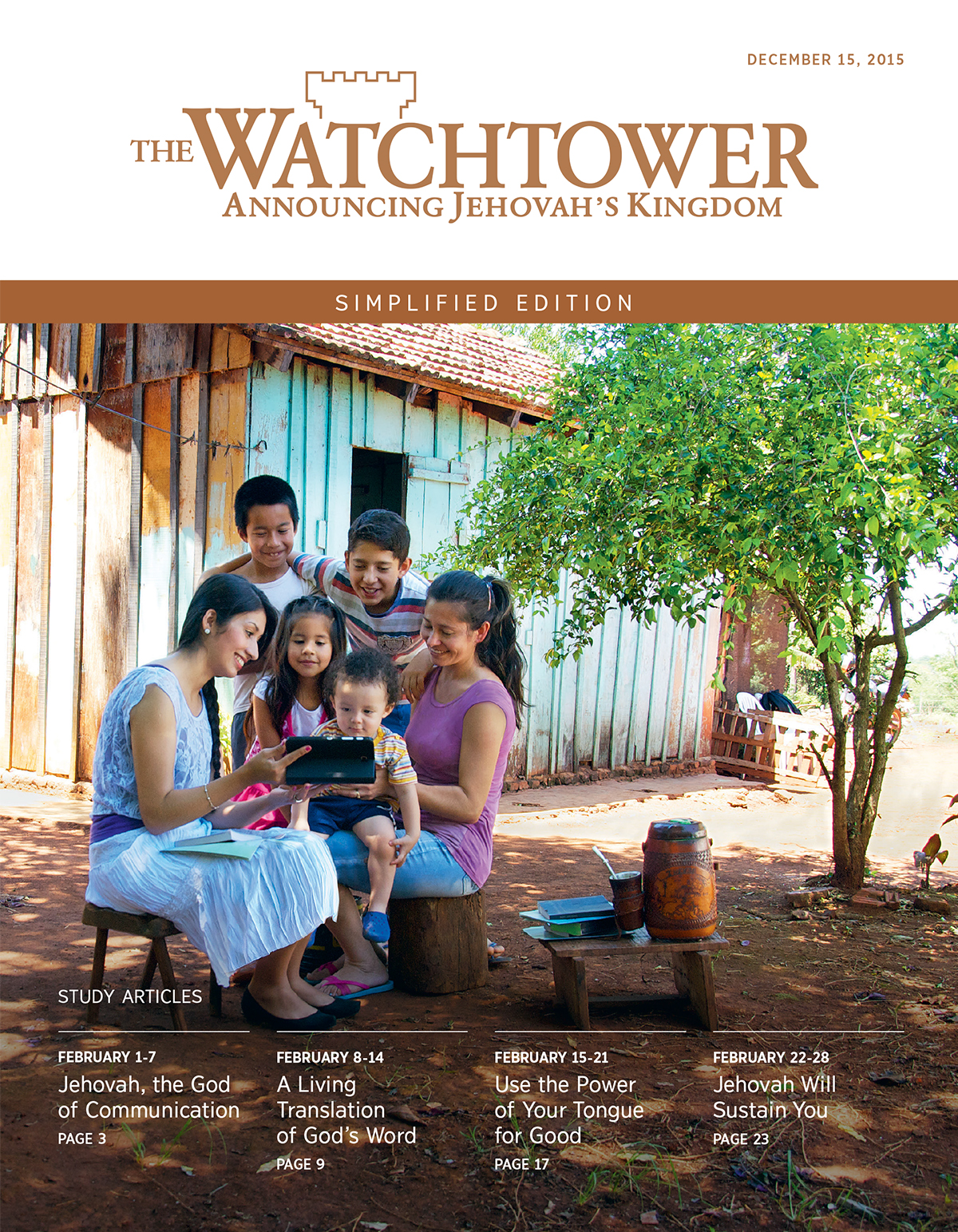 Cover of the Watchtower Simplified Edition, December 15, 2015