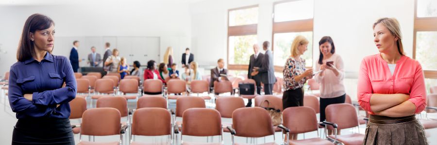 Two sisters glare at one another