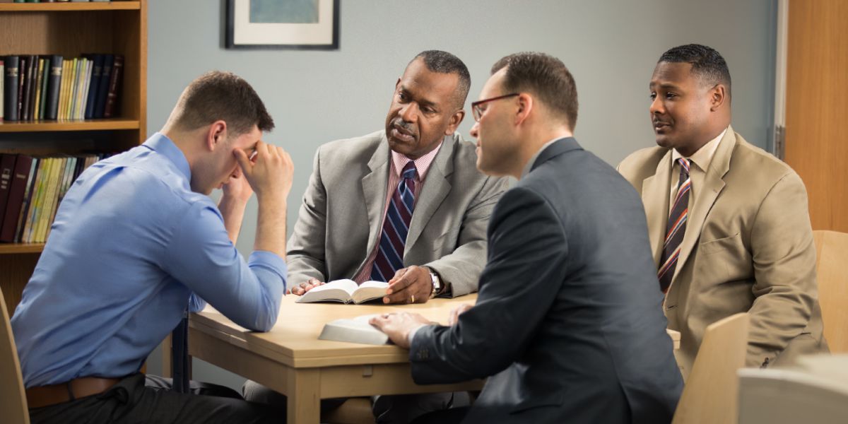 A contrite brother meets with elders