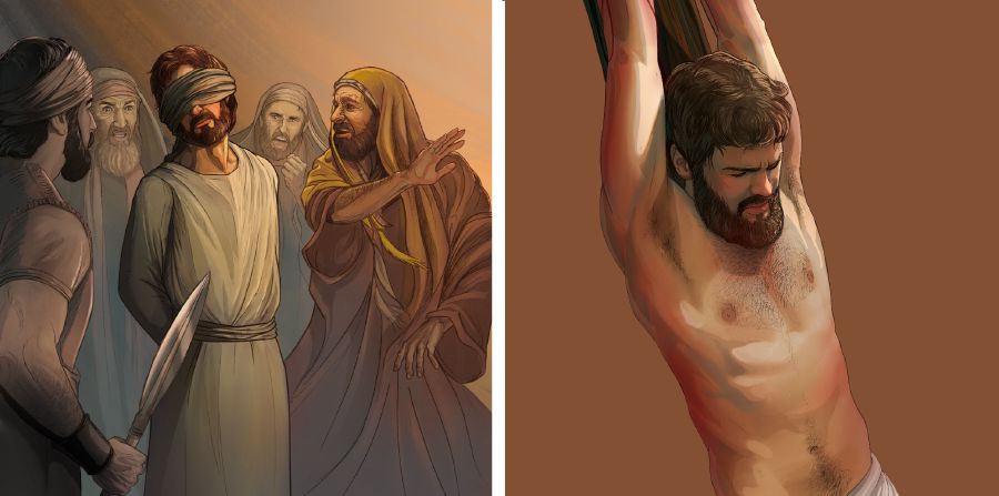 Jesus is rejected by the Jewish leaders; Jesus dies on the torture stake
